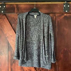 Black and white speckled cardigan